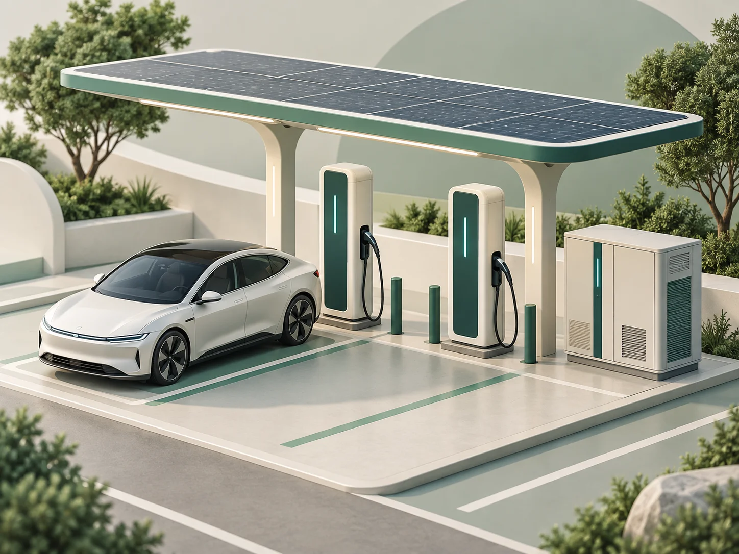Charging station concept illustration